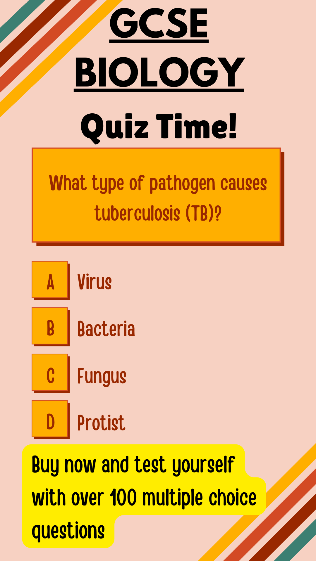 105 GCSE BIOLOGY MULTIPLE CHOICE QUESTIONS